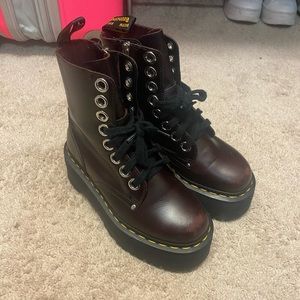 Dr. Martens Jadon Max Burgundy Ox Blood Boots in Ladies Size 5, US Size 6
